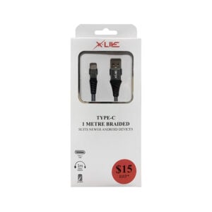 Type C Braided 1 metre suit iPhone 15 & Android Cable X-Live