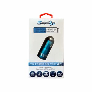 Super fast 20W (PD) Car Charger, USB Type-C & USB A